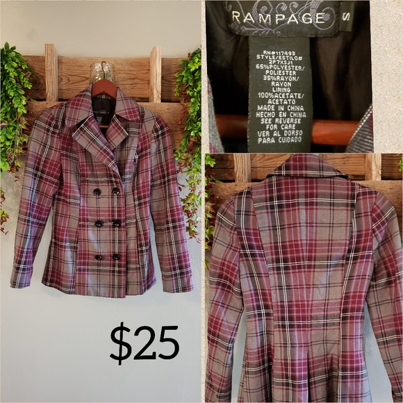 Rampage Womens Plaid Jacket - Picture 1 of 1